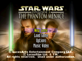 Star Wars: Episode I – The Phantom Menace title screen for Playstation